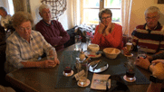 m Tisch in der "Ettaler Mühle": Ingrid S., Günther, Ingrid K., Willfried
