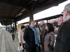 auf dem Bahnsteig: Ingrid, Franz, Reingard, Klaus, Habu