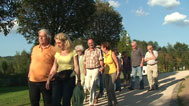 die Pitschedabber im Kurpark, vorne Josef, Silvia, Achim, Margit