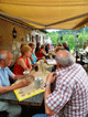 auf der Terasse der Mühle Gehenhammer von links Werner, Silvia, Brigitte, rechts vorne Franz