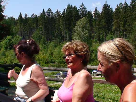 am Tisch: Reingard, Marga, Christa