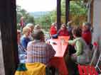 die Pitschedabber auf der Terrasse des Berghauses