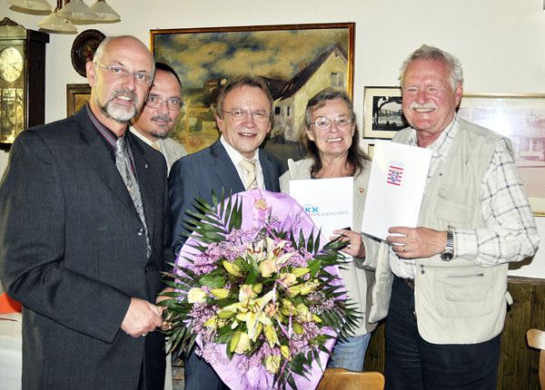 B&uuml;rgermeister Scharf, Joachim Becker, Erich Pipa, Marlene und Volkhard