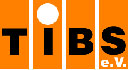 Logo TIBS: schwarze Buchstaben auf orangem Hintergrund